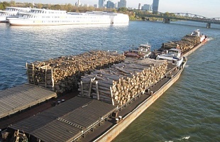Holztransport mit dem Schiff